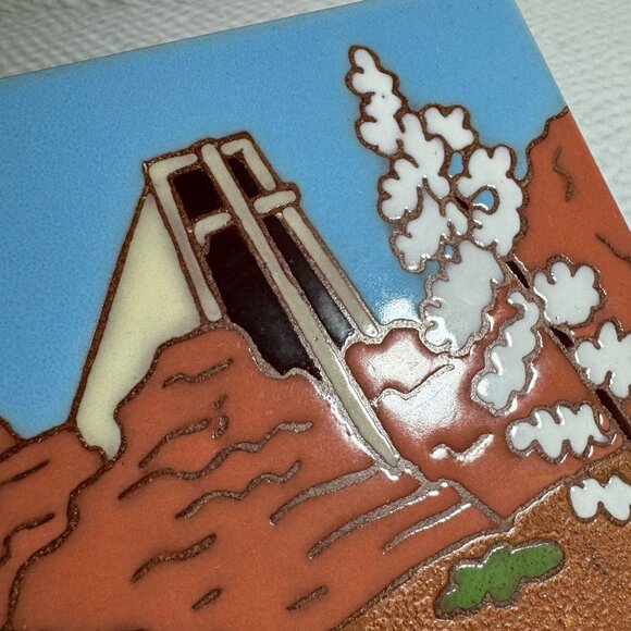 Whipple & Sibley Hand Painted Art Tile Trivet Wall Hanging Desert Scene 6x6" - Picture 4 of 7